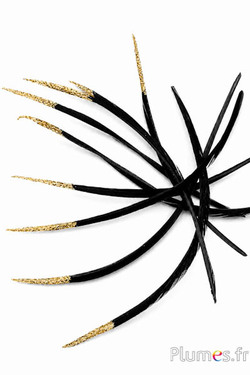 Gans gouden glitters - 16-18 cm - zwart
